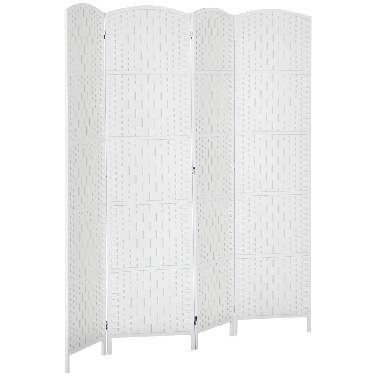 6ft 4-Panel Folding Room Divider, Wooden Frame, White Room Dividers at Gallery Canada