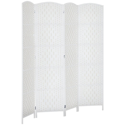 6ft 4-Panel Folding Room Divider, Wooden Frame, White Room Dividers at Gallery Canada