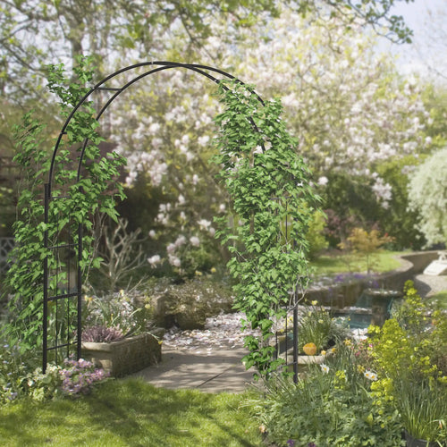 7FT Garden Arch Trellis, Outdoor Wedding Arbor, Climbing Roses Vines Plants