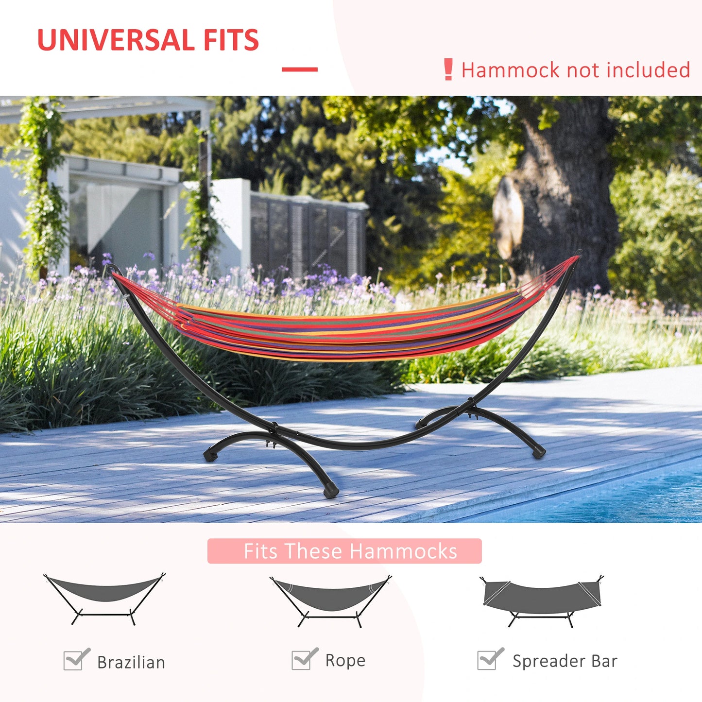 10' Steel Hammock Stand, Garden, Camping, Outdoor, Black Hammock Stands at Gallery Canada