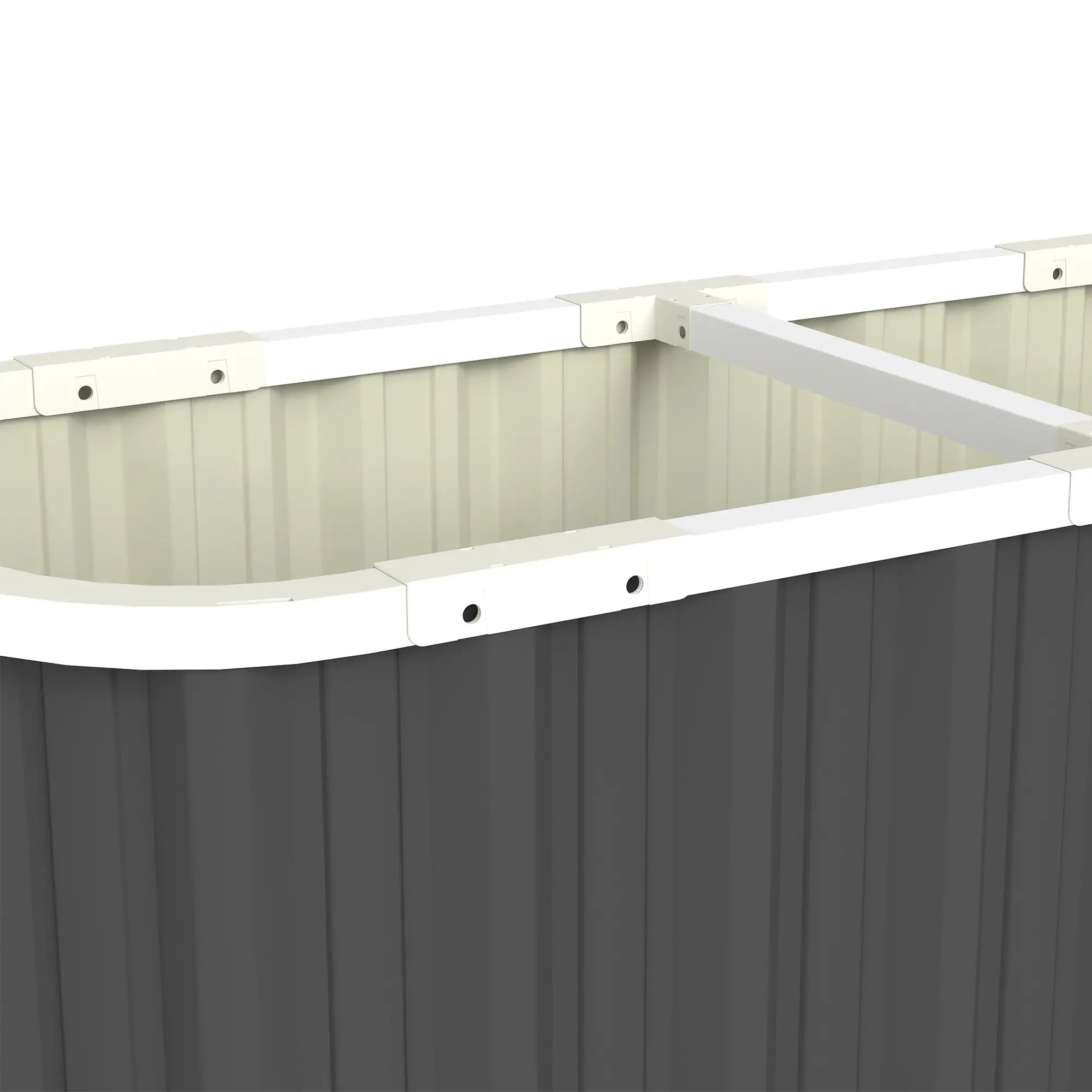 Galvanized Raised Garden Bed, Deep Rot Planter Box, 5' x 2' x 2', Dark Grey Galvanized Planter Boxes at Gallery Canada