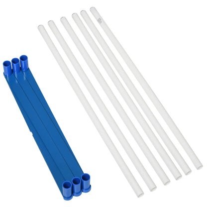 Adjustable Dog Agility Training Set, Weave Poles, Storage Bag, Blue and White Dog Agility Training Equipment at Gallery Canada