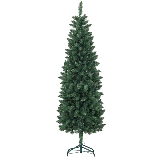 6ft Pencil Artificial Christmas Tree, 479 Branch Tips, Steel Base, Green Pencil Christmas Trees Green at Gallery Canada