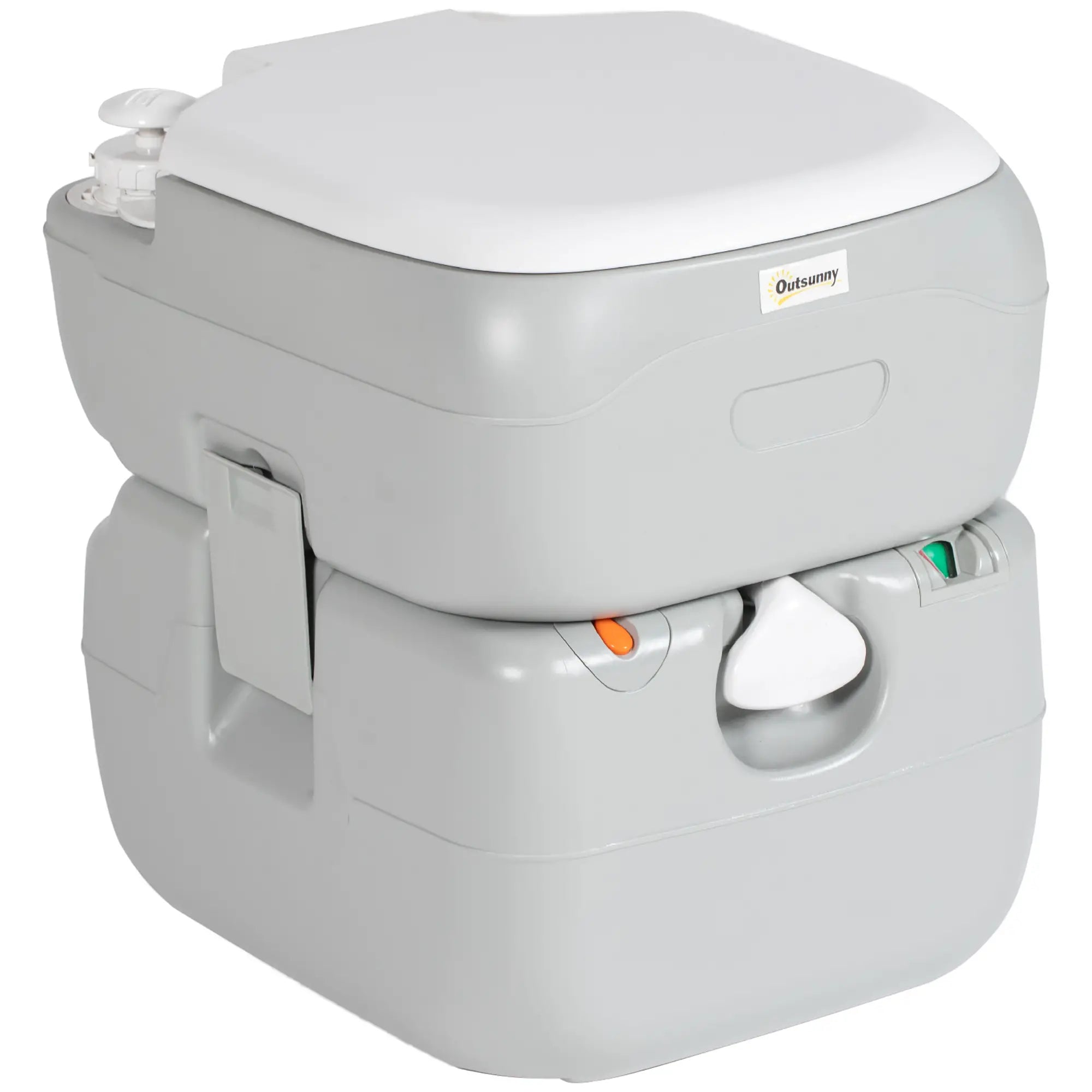 5.8 Gallon Portable Toilet With Level Indicator, Anti-Leak Pump Camping Toilets Grey at Gallery Canada