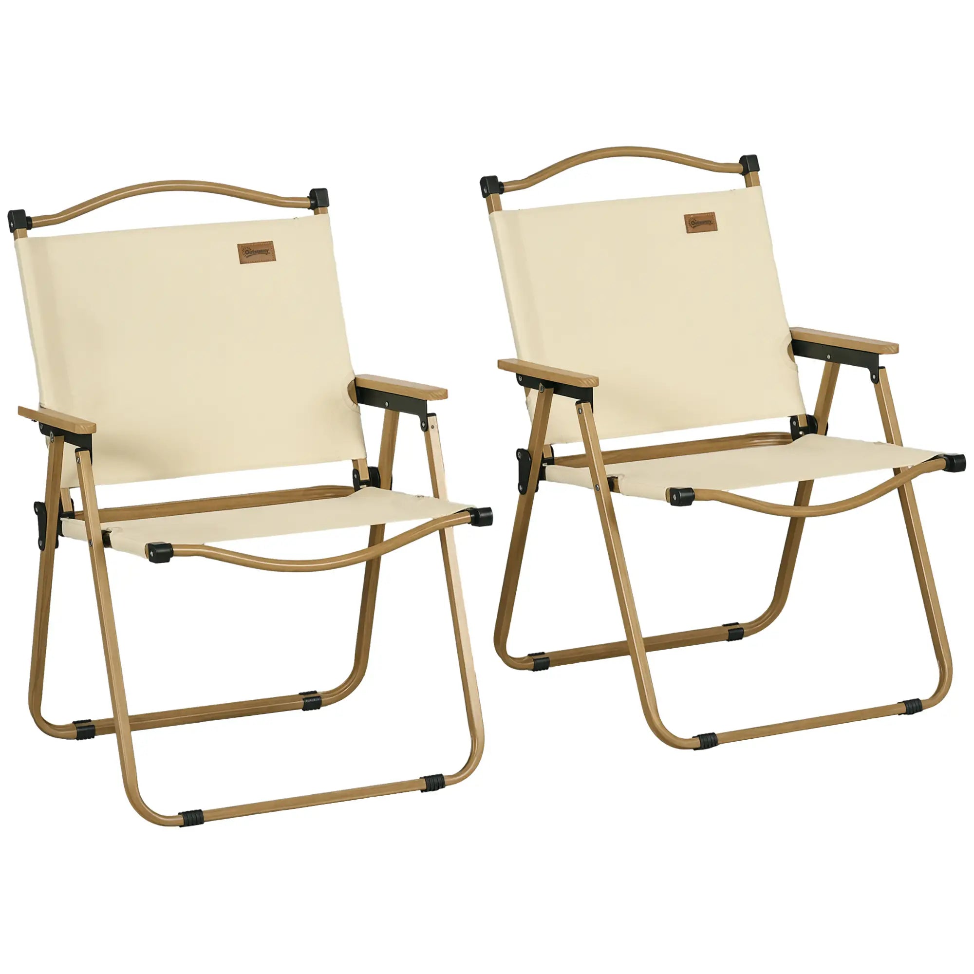 Set of 2 Lightweight Folding Camping Chairs, Portable, Beige Picnic Tables & Camping Chairs at Gallery Canada