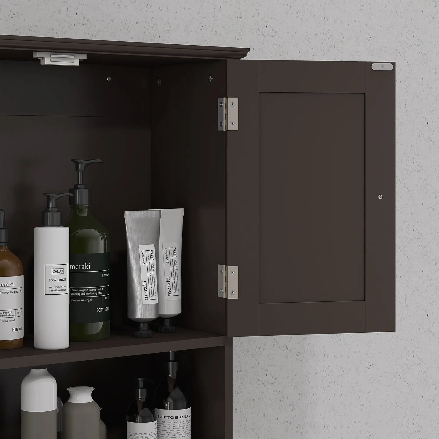 Medicine Cabinet, Bathroom Wall Cabinet with Shelf, Drawers, Brown Wall Mounted Cabinets at Gallery Canada