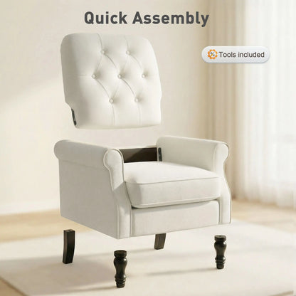 Accent Chair, Mid-Century Modern Armchair, Cream White Single Sofas at Gallery Canada