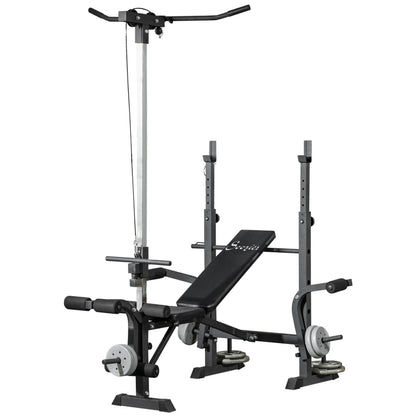 Adjustable Weight Bench with Pulley System for Home Gym Full Body Workout Weight Benches Black at Gallery Canada