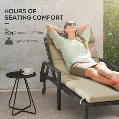 Chaise Lounge Chair Cushion, Sun Lounger Pads with Headrest, Beige Patio Chair Cushions at Gallery Canada