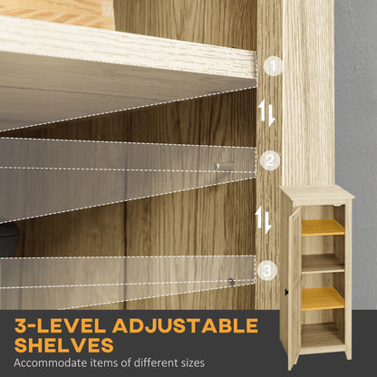 48" Farmhouse Kitchen Pantry Cabinet, Adjustable Shelves, Natural Kitchen Pantry Cabinets at Gallery Canada