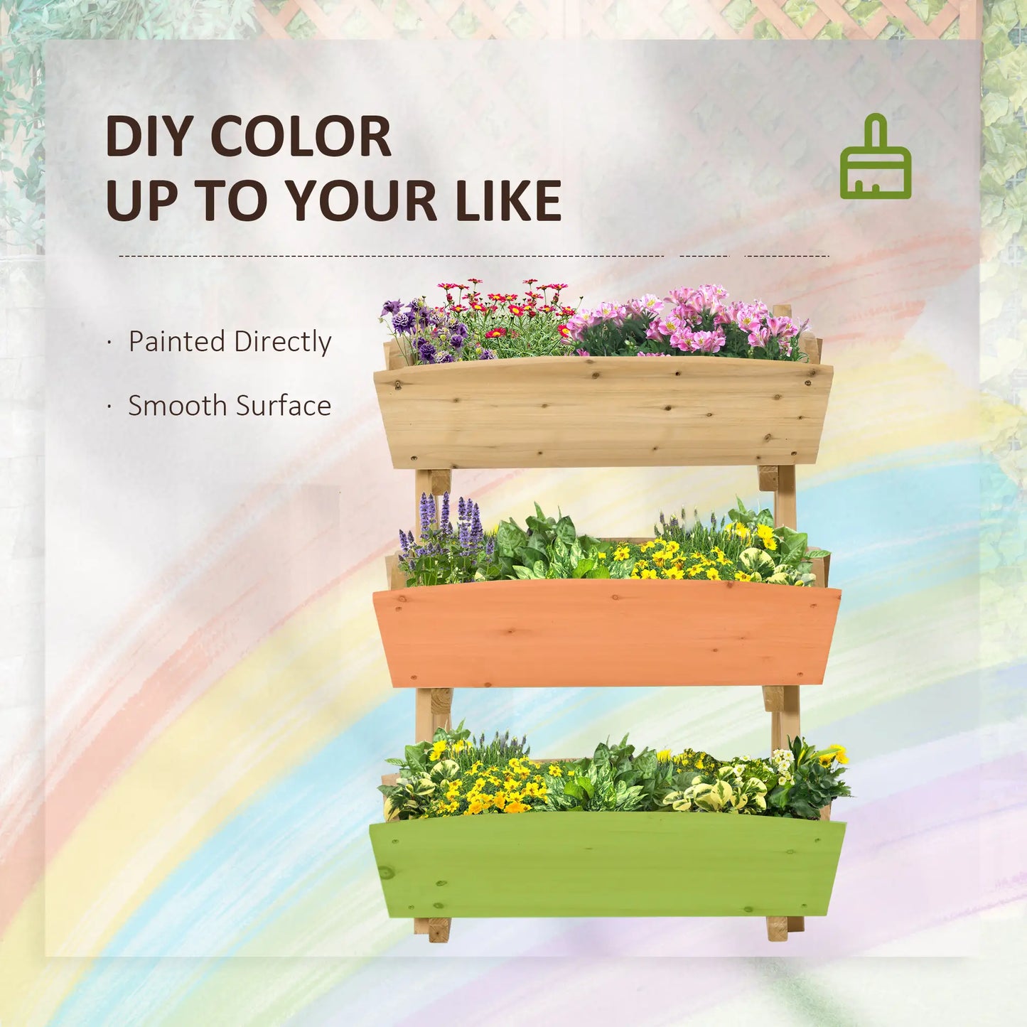 3 Tier Raised Garden Bed, Wooden Elevated Planter Box Kit Elevated Garden Beds at Gallery Canada