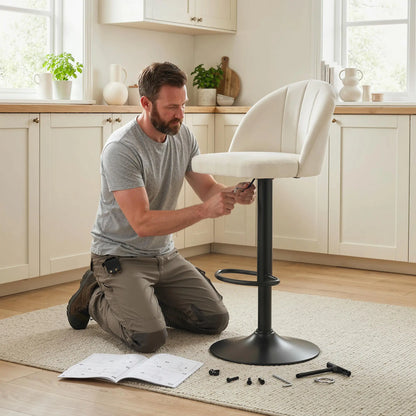 Swivel Counter Height Barstools Set Of 2, Cream White Bar Stools at Gallery Canada