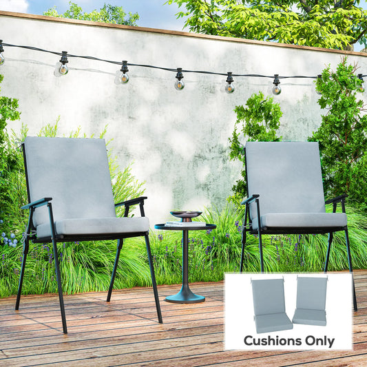 Outdoor Cushions Set of 2, Seat Cushions with Back, Fade-Resistant, Light Grey Patio Chair Cushions Light Grey at Gallery Canada