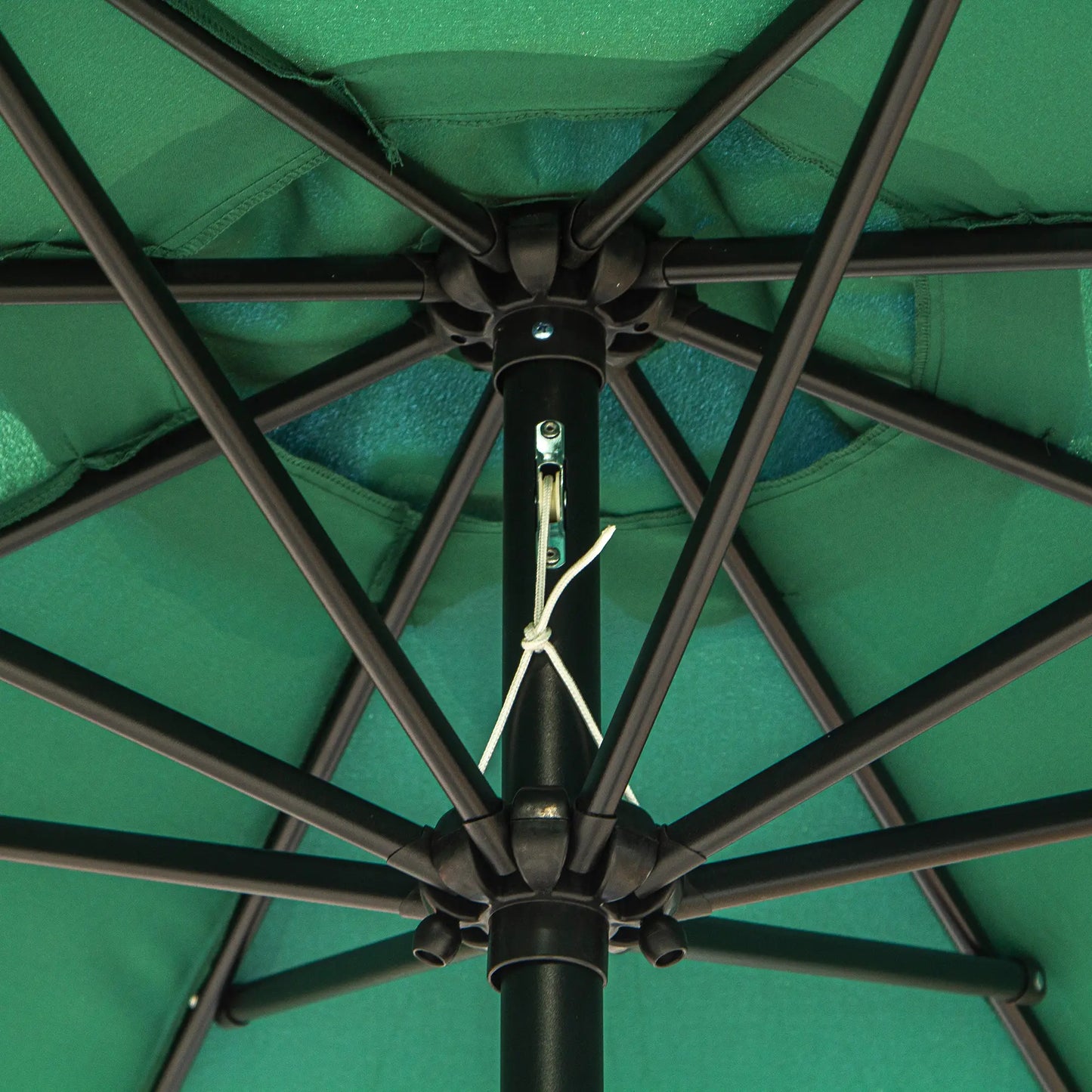 10' x 8' Round Market Umbrella, Crank Handle, Tilt, Green Sun Umbrellas at Gallery Canada