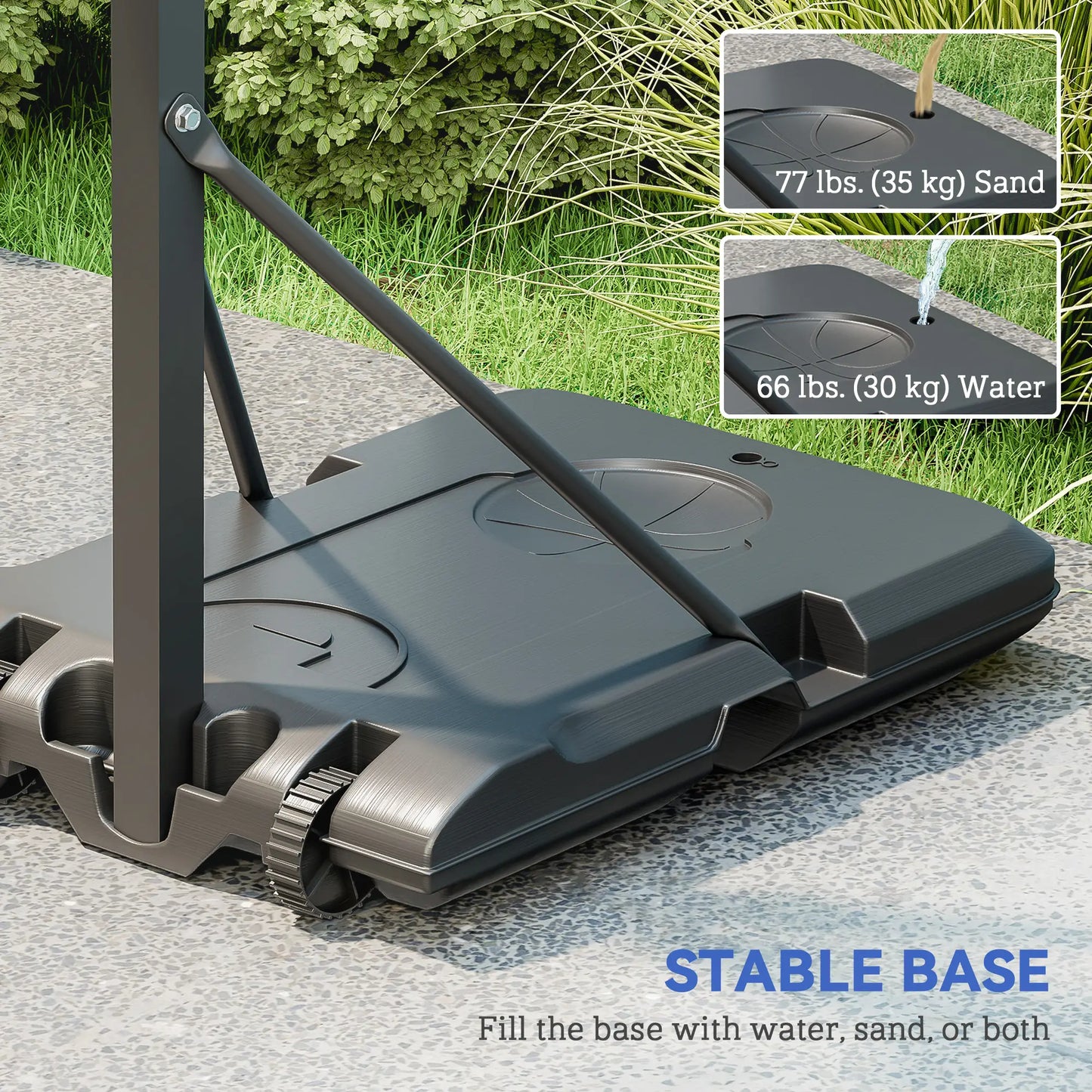 Outdoor Basketball Hoop, Shatterproof Backboard, 57.5"-92.9", Black Basketball at Gallery Canada