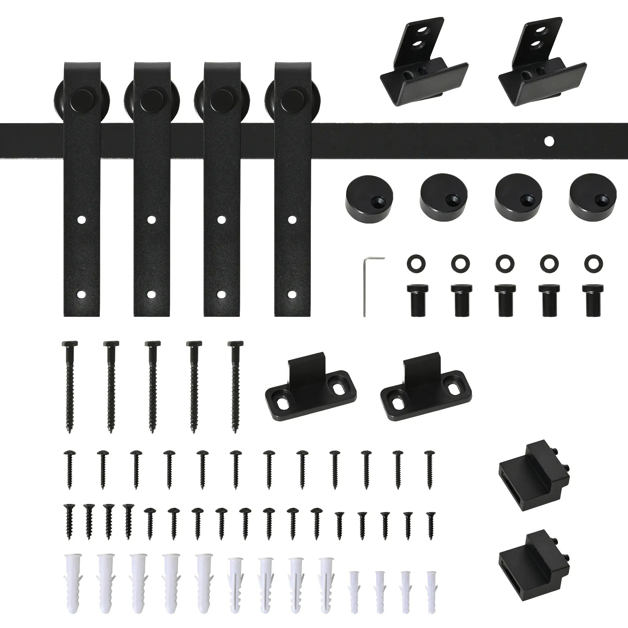Mini Sliding Barn Door Hardware Kit, Double Doors, 17.7