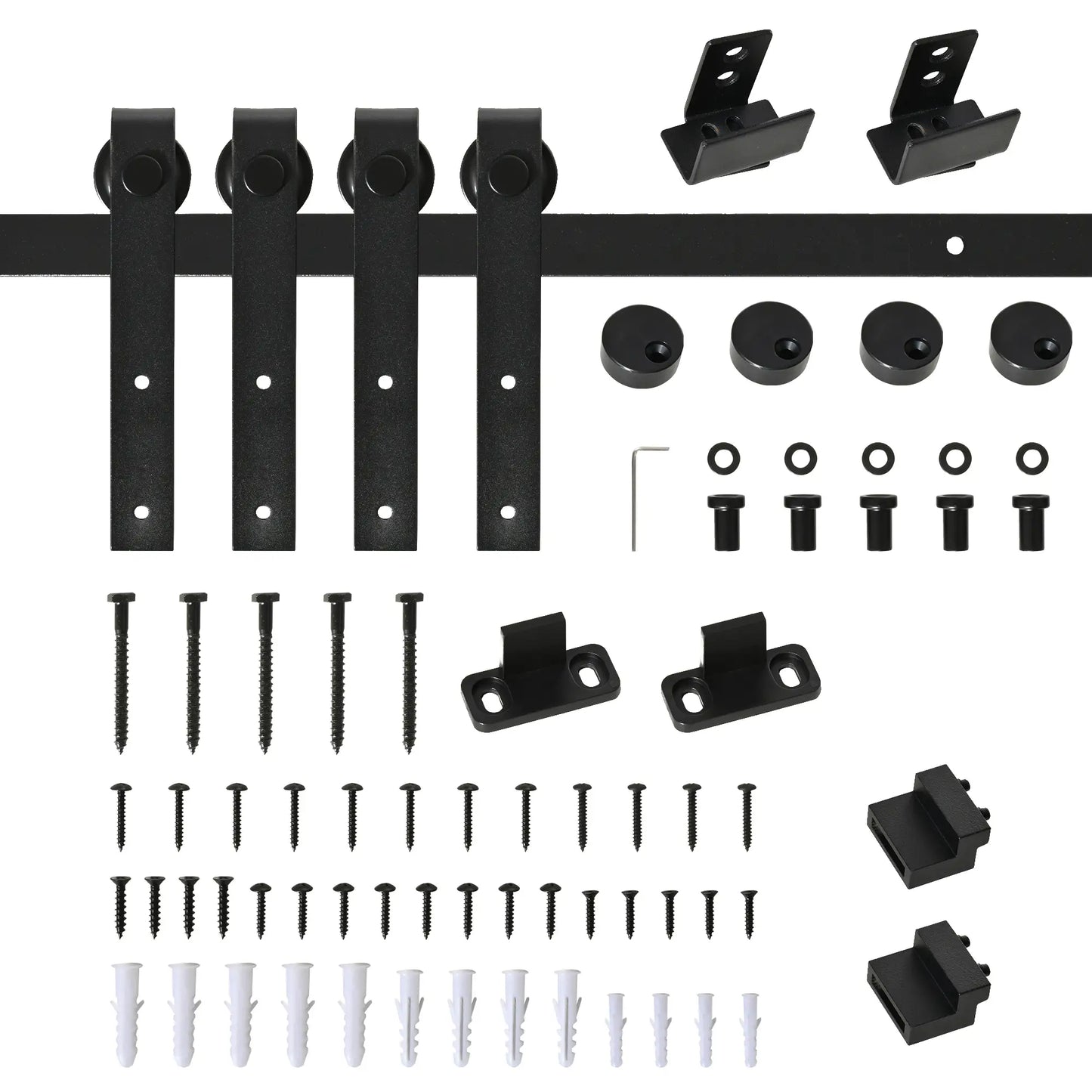 Mini Sliding Barn Door Hardware Kit, Double Doors, 17.7" Wide, Black Door Hardware Black at Gallery Canada