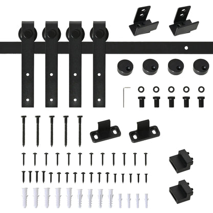 Mini Sliding Barn Door Hardware Kit, Double Doors, 17.7" Wide, Black Door Hardware Black at Gallery Canada