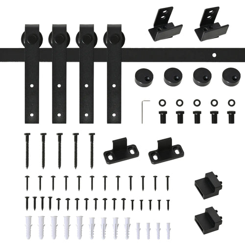 Mini Sliding Barn Door Hardware Kit, Double Doors, 17.7