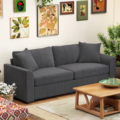 83.5" 3 Seater Sofa, Modern Upholstered Couch, Dark Grey 3-Seater Sofas at Gallery Canada