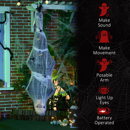 55.9 Inch Life Size Hanging Mummy with Spider Web, Animated, Motion Activated Halloween Decorations at Gallery Canada