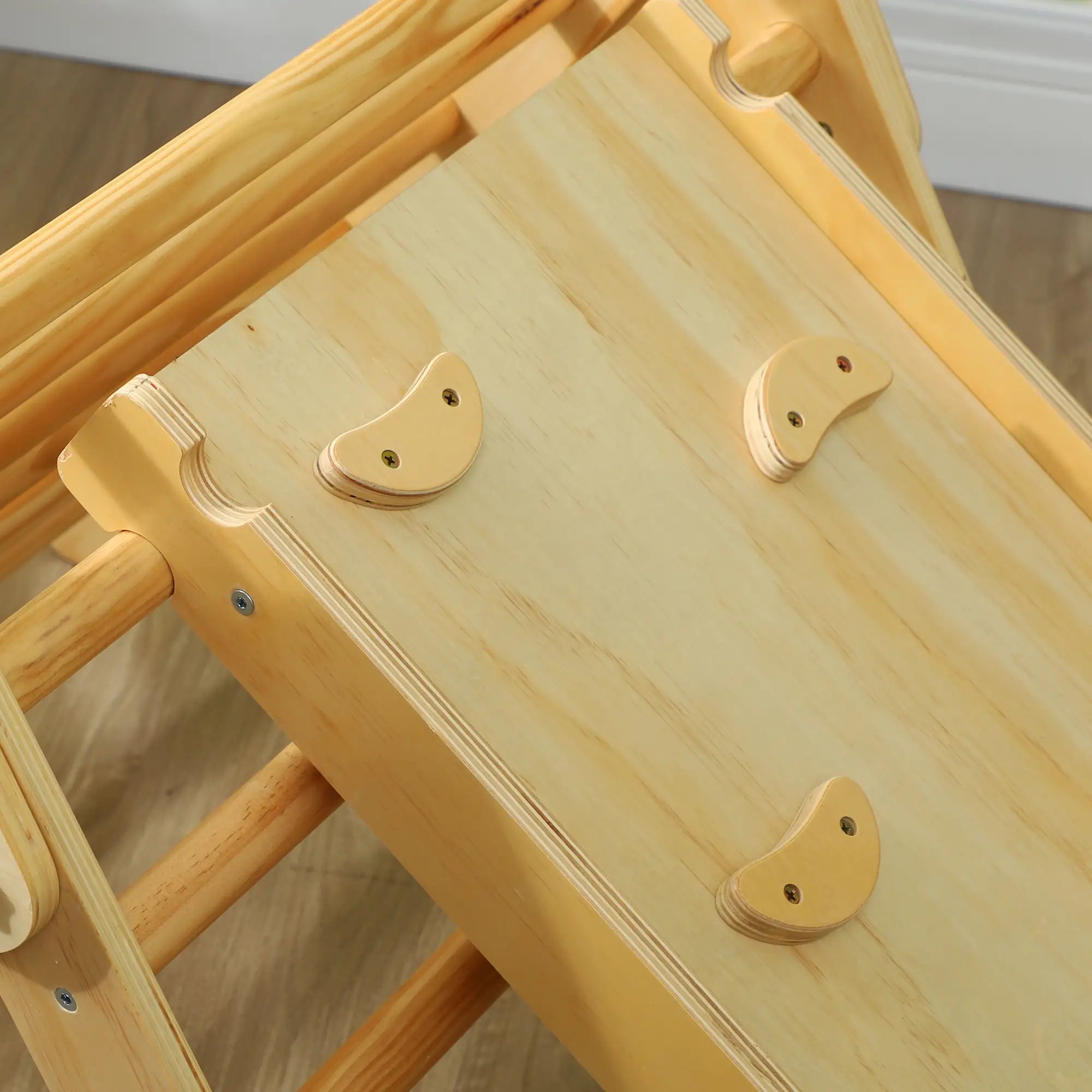 Pikler Triangle Set, 3 in 1 Climbing Toys with Ramp, Nature Wood Baby Gym & Playmats at Gallery Canada