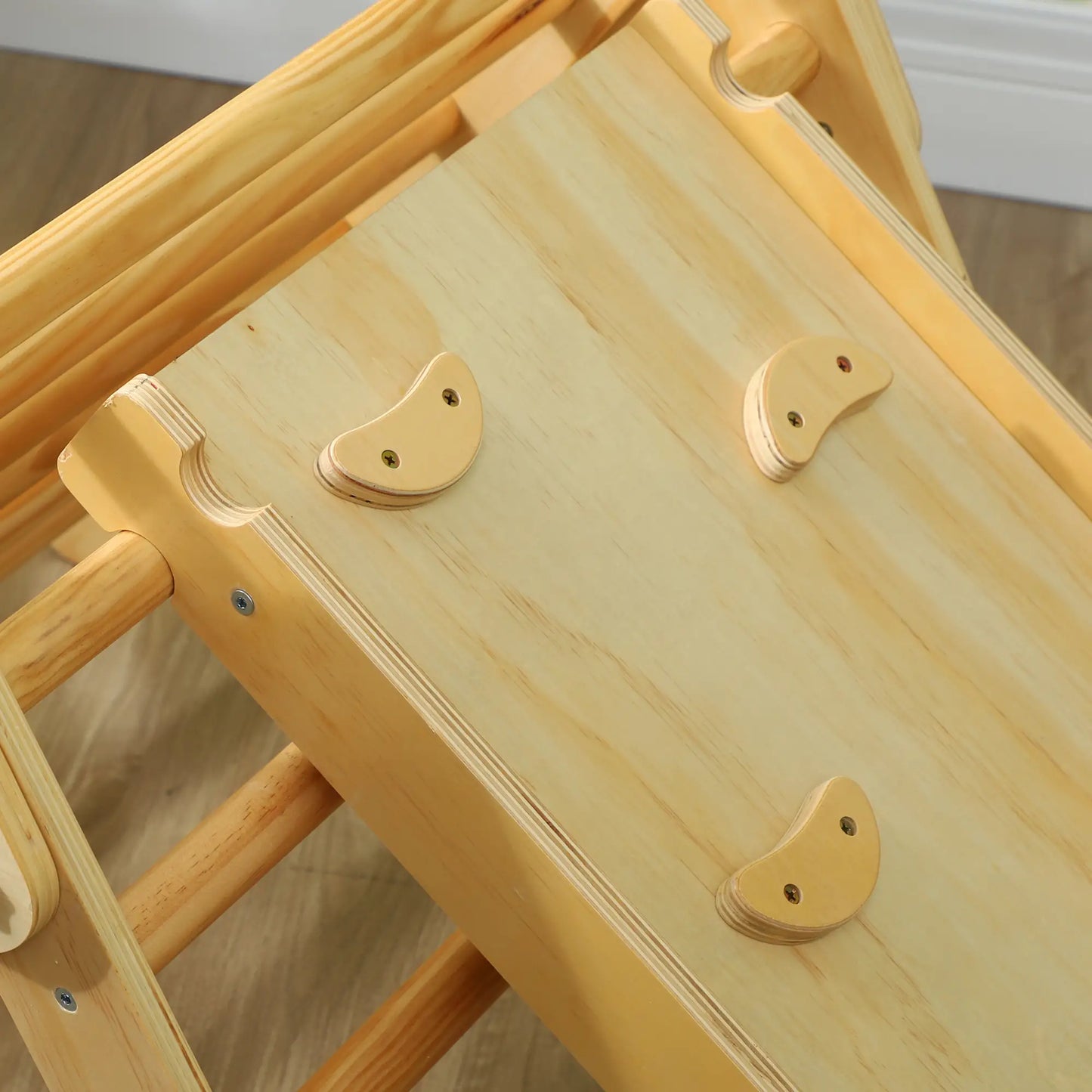 Pikler Triangle Set, 3 in 1 Climbing Toys with Ramp, Nature Wood Baby Gym & Playmats at Gallery Canada