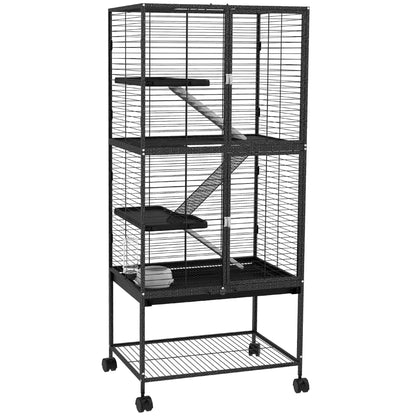 Small Animal Cage 53.5"H, Removable Tray, Storage Shelf, Dark Grey Houses & Habitats at Gallery Canada