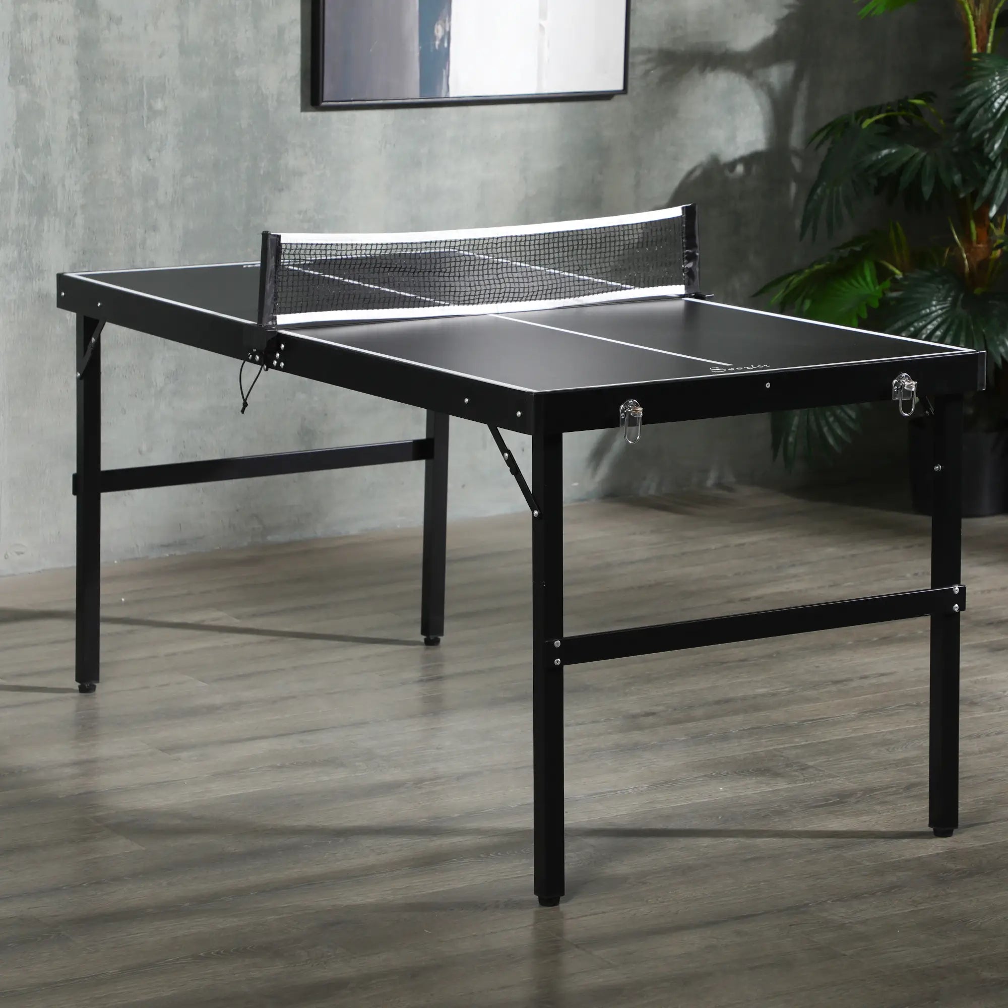 Mini Folding Table Tennis Table, Aluminium Frame, Portable, Black Game Tables at Gallery Canada