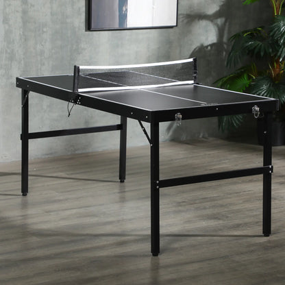 Mini Folding Table Tennis Table, Aluminium Frame, Portable, Black Game Tables at Gallery Canada