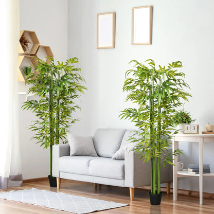 Set of 2 6 FT Artificial Bamboo Trees in Pot, Home Office Decor, Green Artificial Trees at Gallery Canada