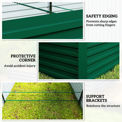 8' x 4' x 2' Raised Garden Bed, Galvanized Planter Box, Green Raised Garden Beds at Gallery Canada