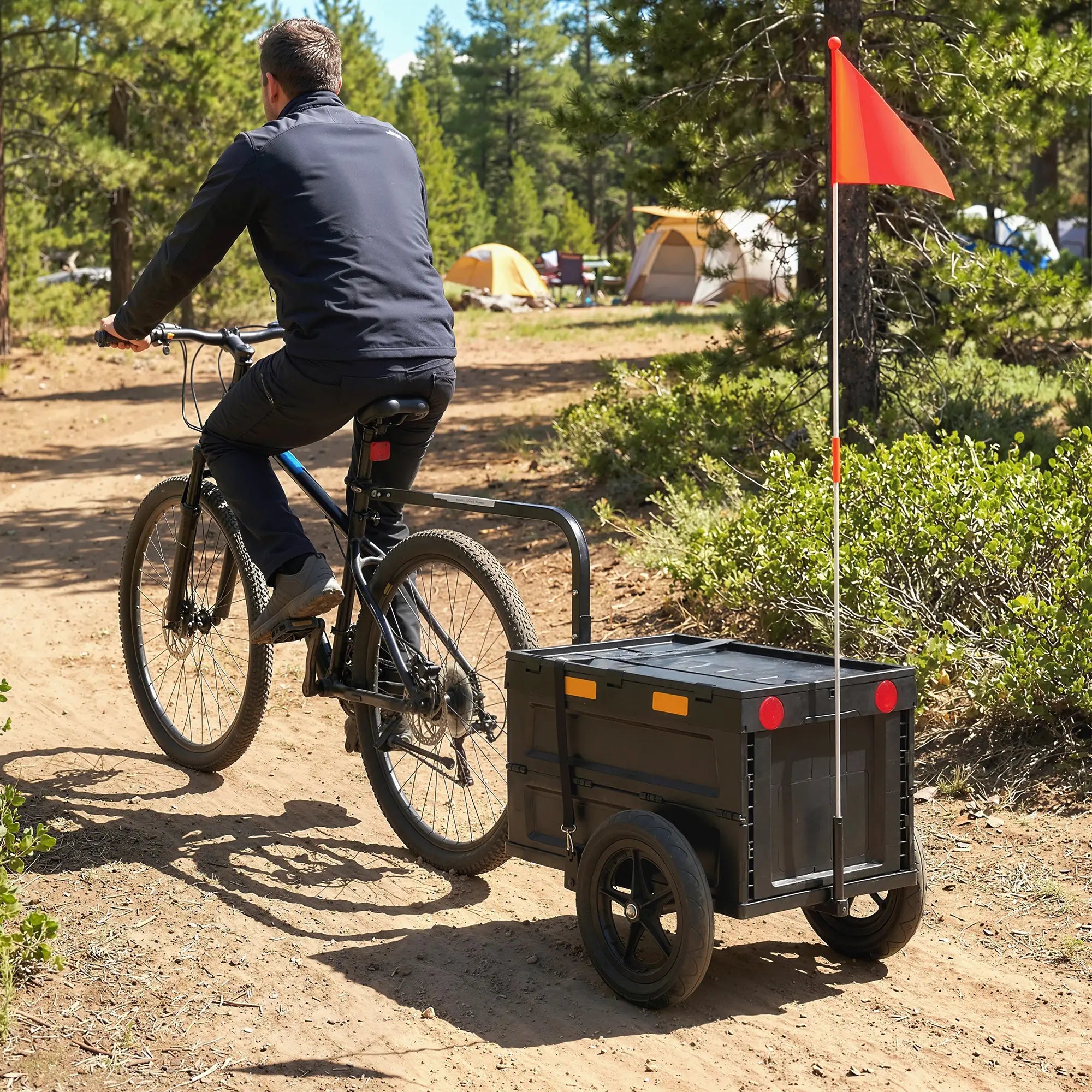 Bike Trailer, Foldable Storage Box With Lid, Quick Release Wheels Bike Cargo Trailers at Gallery Canada