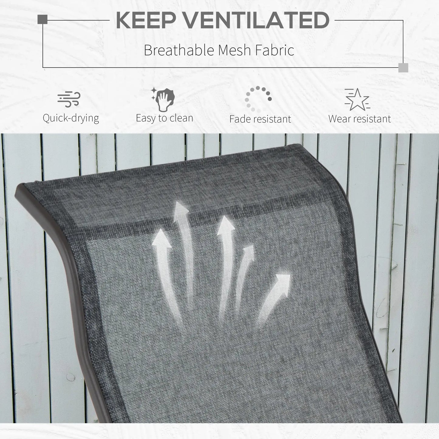 Patio Glider with Breathable Mesh, Outdoor Rocking Chair, Brown Grey Outdoor Gliders at Gallery Canada