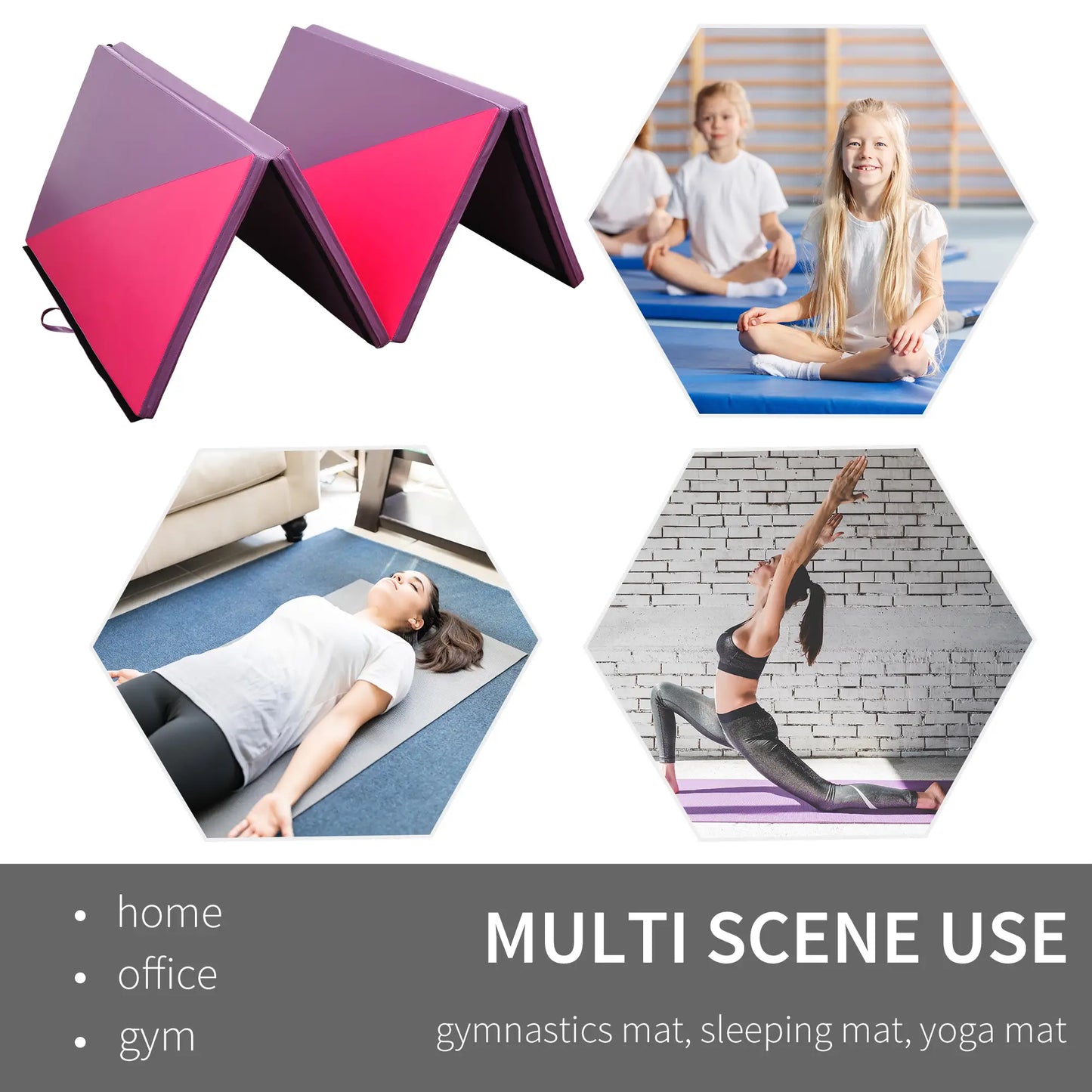 4'x10'x2" Folding Gymnastics Mat, Pink and Purple Gymnastics Mats at Gallery Canada