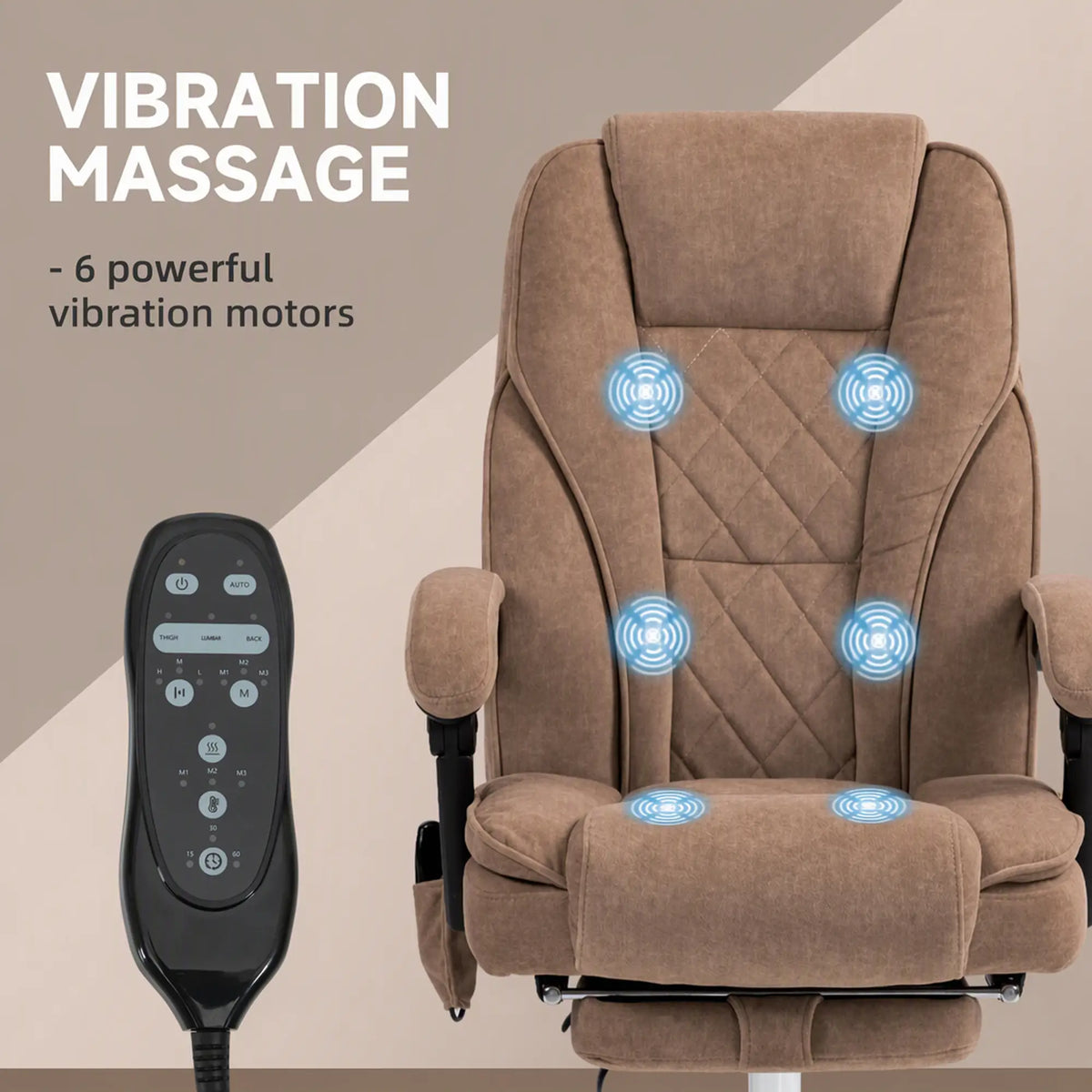 Massage Office Chair, Reclining Computer Chair, Adjustable Height, Brown Massage Chairs at Gallery Canada