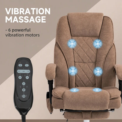 Massage Office Chair, Reclining Computer Chair, Adjustable Height, Brown Massage Chairs at Gallery Canada