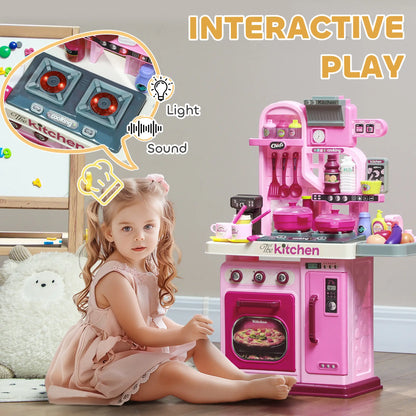 Cuisine de jeu pour enfants avec 33 accessoires, lumières et sons, 3-6 ans