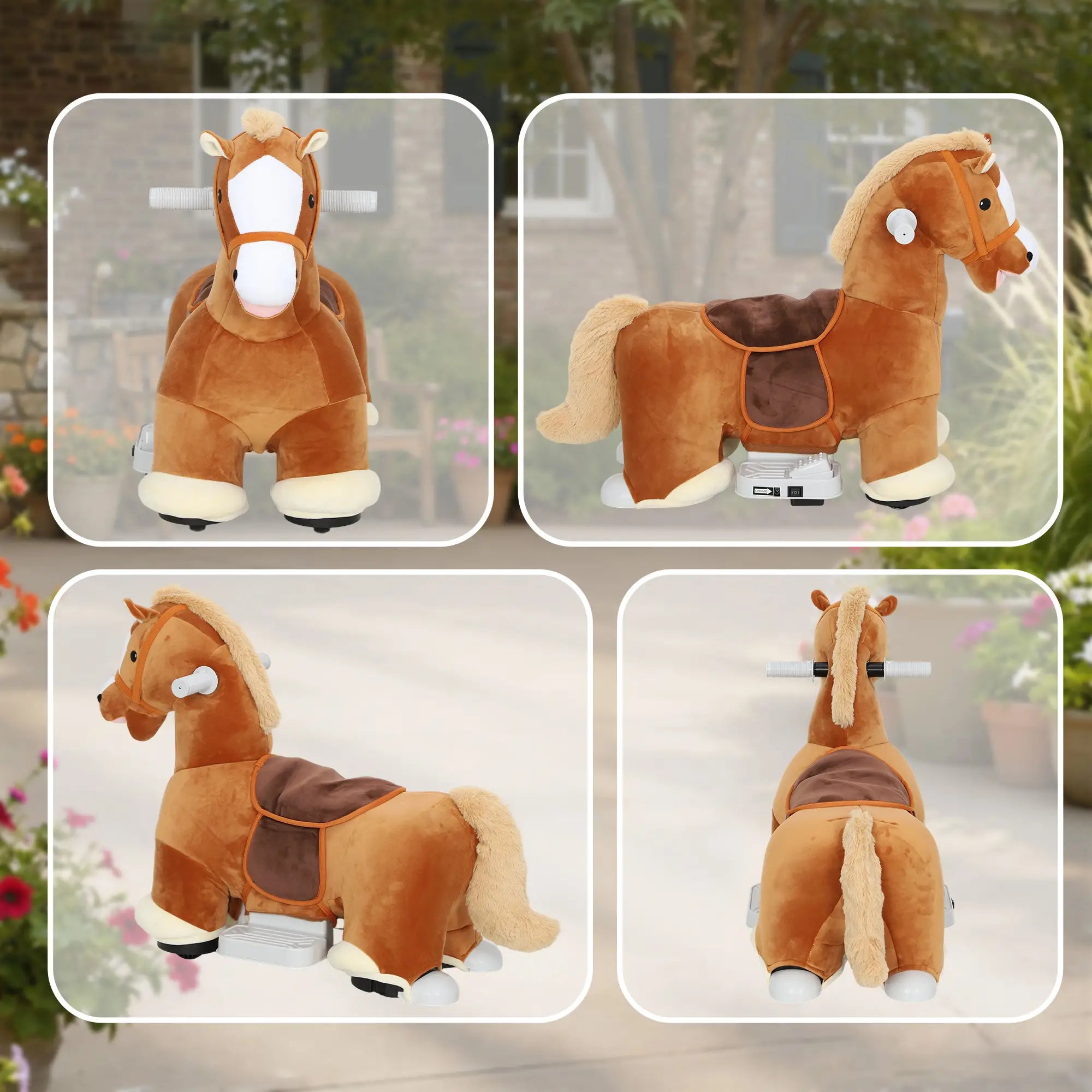 Electric Ride On Horse, Battery Powered Toy, Brown Rocking Horses at Gallery Canada