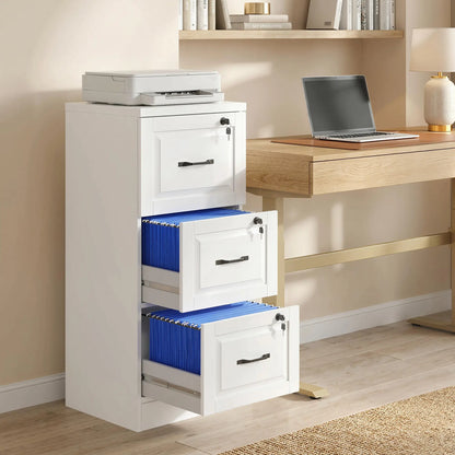 3 Drawer File Cabinet With Lock, Vertical Filing Cabinet, White Office Cabinets & Cupboards at Gallery Canada