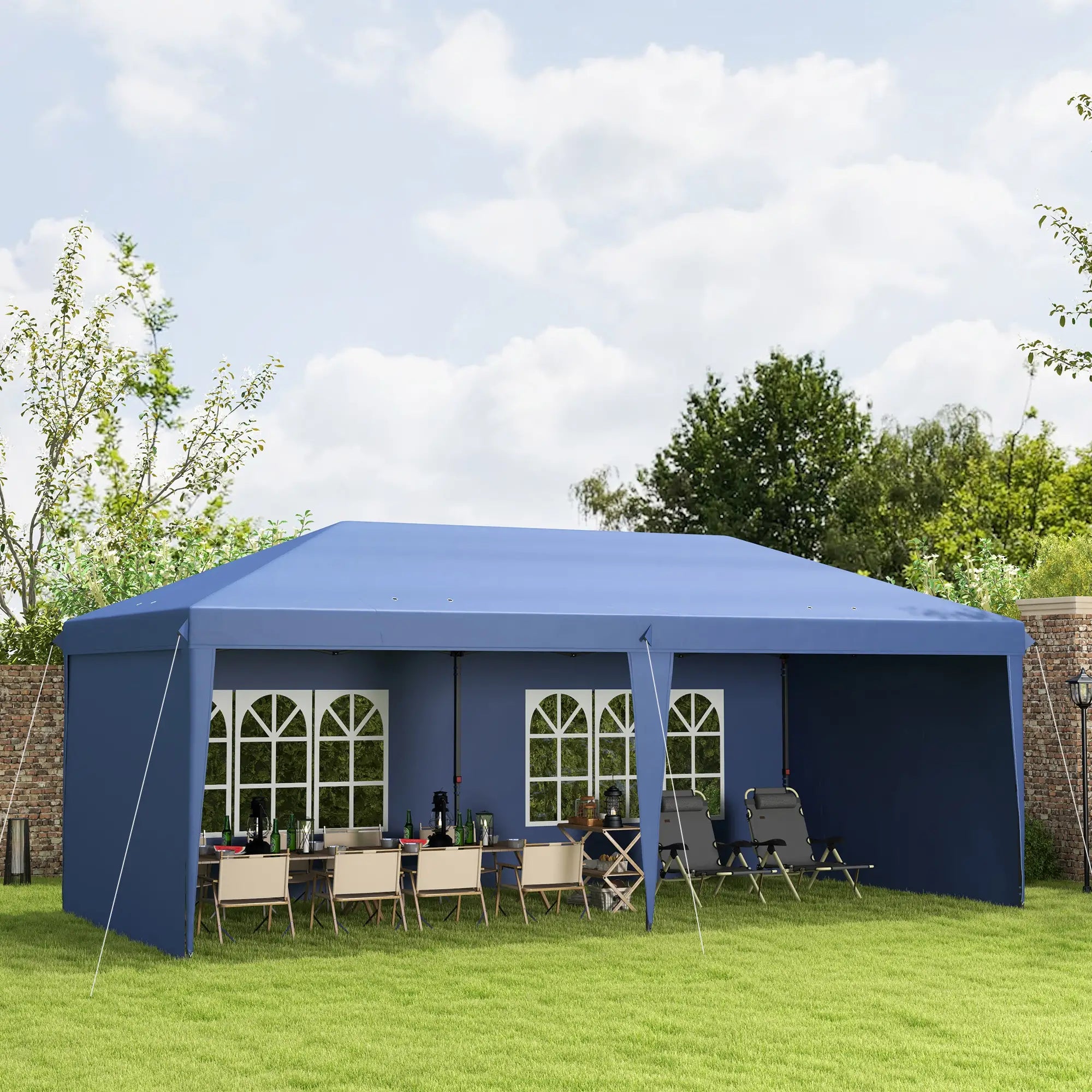 10' x 20' Pop Up Canopy Tent, Instant Shelter, Blue Pop Up Canopies at Gallery Canada