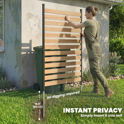 38" x 76" Privacy Screen Panel, Fir Wood Planks, Aluminum Posts, Hide Trash Cans Side Awnings at Gallery Canada