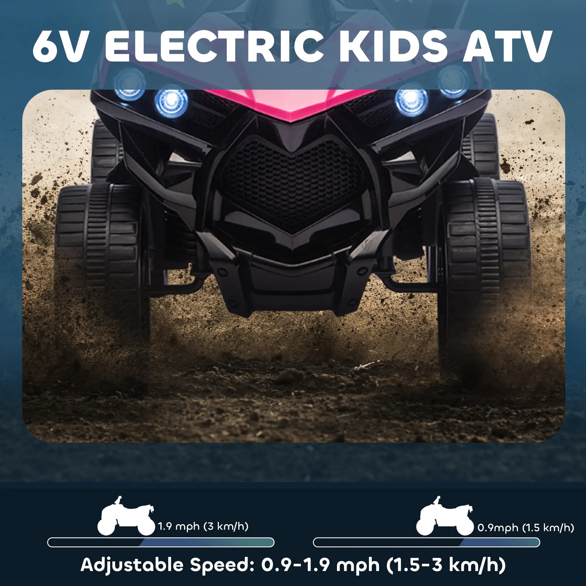 6V Kids ATV, 4 Wheeler Electric Ride on Car, Pink Electric Toy Cars at Gallery Canada