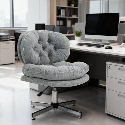 Armless Office Chair, Wide Padded Seat, Adjustable Height, Grey Task Chairs at Gallery Canada