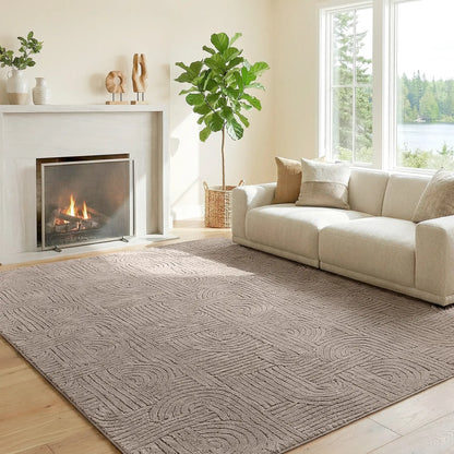 6x9 Faux Fur Rug, Non-Slip Carpet for Living Room, Bedroom, Tan Area Rugs at Gallery Canada