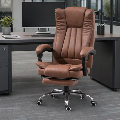 Office Chair, Vibration Massage Recliner, Retractable Footrest, Brown Massage Chairs at Gallery Canada