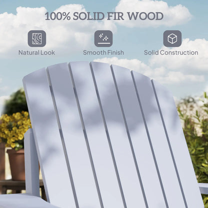 Classic Adirondack Chair, Garden Deck Chair with Cup Holder, Grey Patio Chairs at Gallery Canada