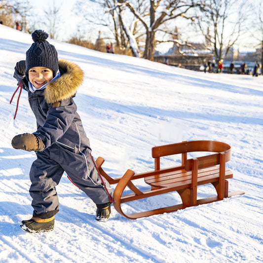 Baby Sleigh Snow Sled Children Wooden Sledge Ski Sliding - Gallery Canada