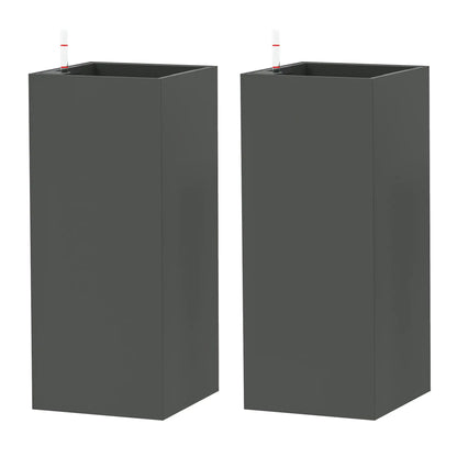 2 Pack 26 Inch Plastic Planter Box, Water Level Indicator, Dark Grey Garden Accessories Dark Grey at Gallery Canada