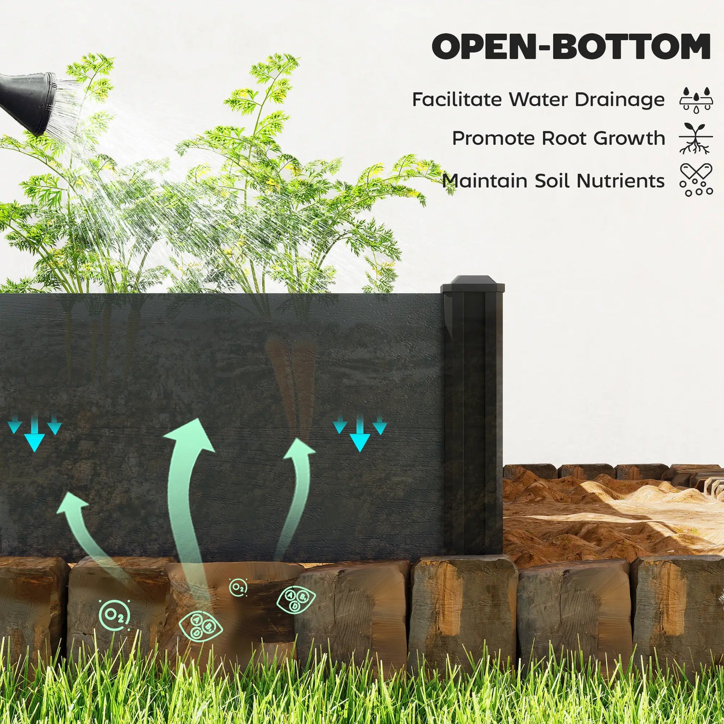 Vinyl Raised Garden Bed Kit, 3-Tier Elevated Garden Box, Outdoor Planter Wooden Planter Boxes at Gallery Canada